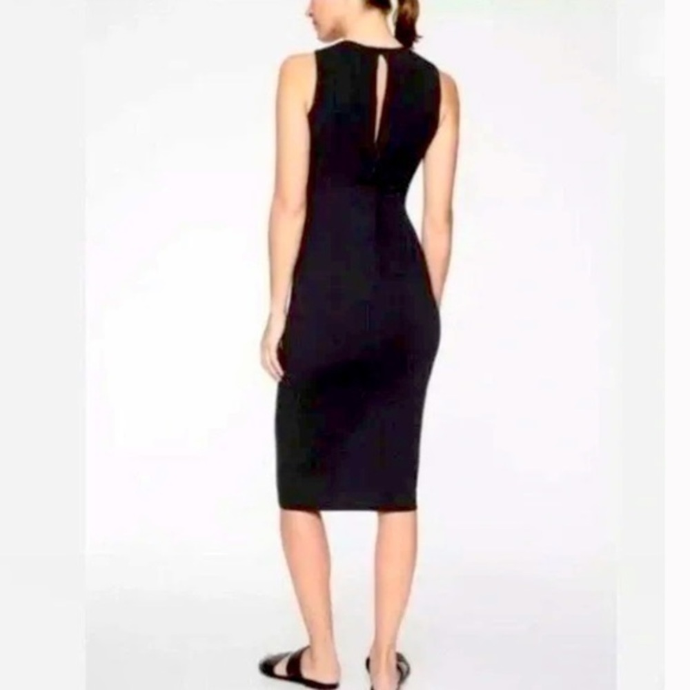 Athleta Black Sleeveless Midi Sheath Dress